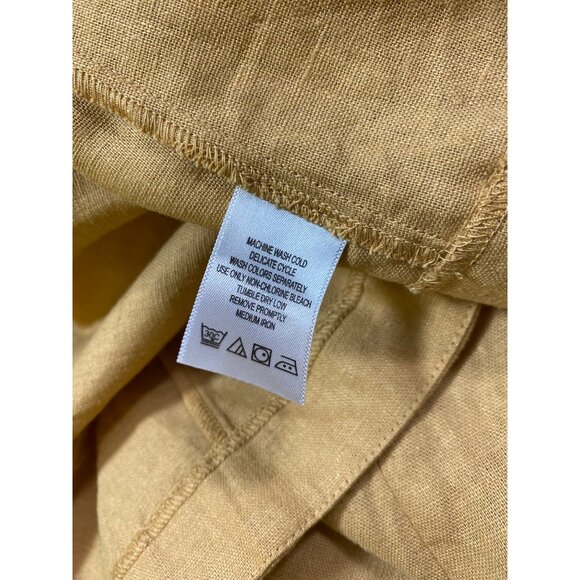 Allison Woods Plus Size 24W Mustard Yellow Linen Jacket & Skirt Set Suit Classic - Picture 8 of 11